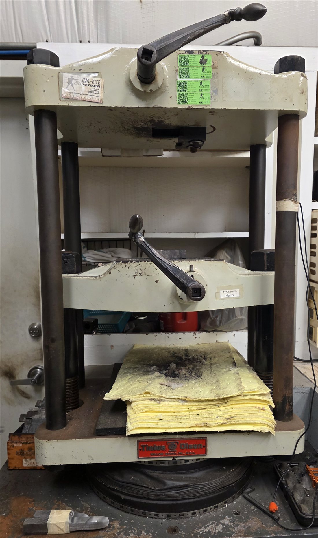 Tensile testing frame rated to 120,000 lbf